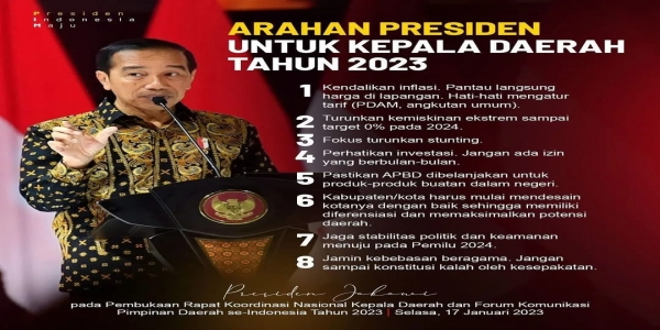 ARAHAN PRESIDEN UNTUK KEPALA DAERAH TAHUN 2023